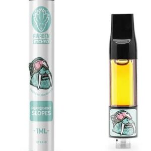Awaken® Vape Etched Cartridges 1ml - Peppermint Slopes (Hybrid)